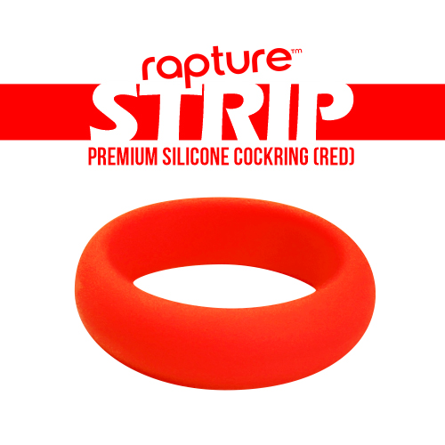Strip Premium Silicone Cockring (Red)