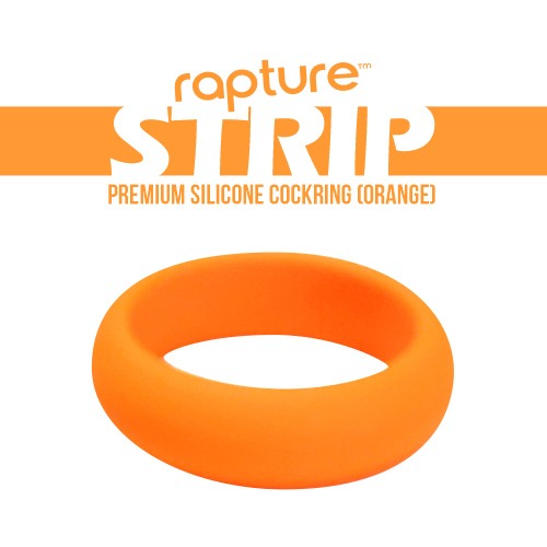 Strip Premium Silicone Cockring (Orange)