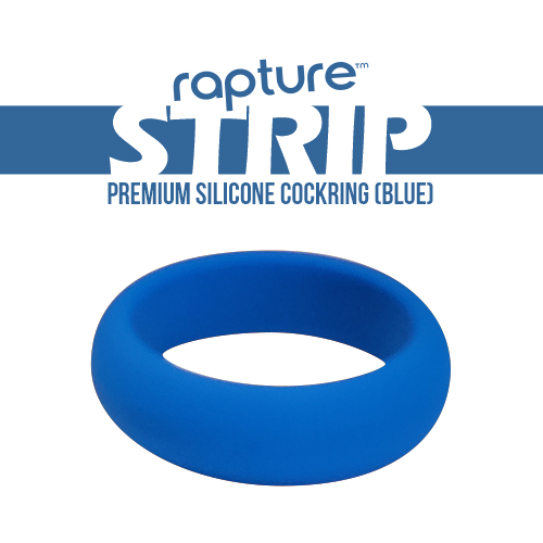 Strip Premium Silicone Cockring (Blue)